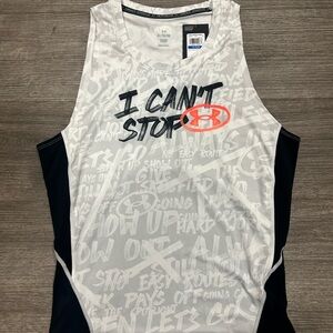 Under Armour Alter Ego Compression Tank Top I Cant Stop White Grey XL 1384027